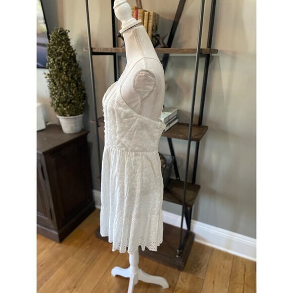 alice + olivia Fae Eyelet Embroidery Fit Flare Mini Dress White Womens Size 14 - Picture 9 of 13